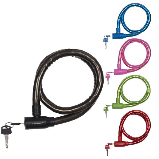 CANDADO DE CABLE, ANTIRROBO, COLORES SURTIDOS, Ø18 mm x 65 cm