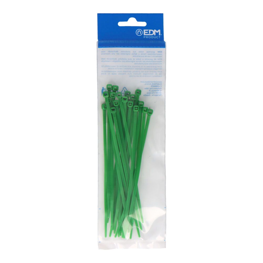 BRIDAS, NYLON, ALTA CALIDAD, VERDE, 150 x 3,5 mm, BLISTER, 25 uds
